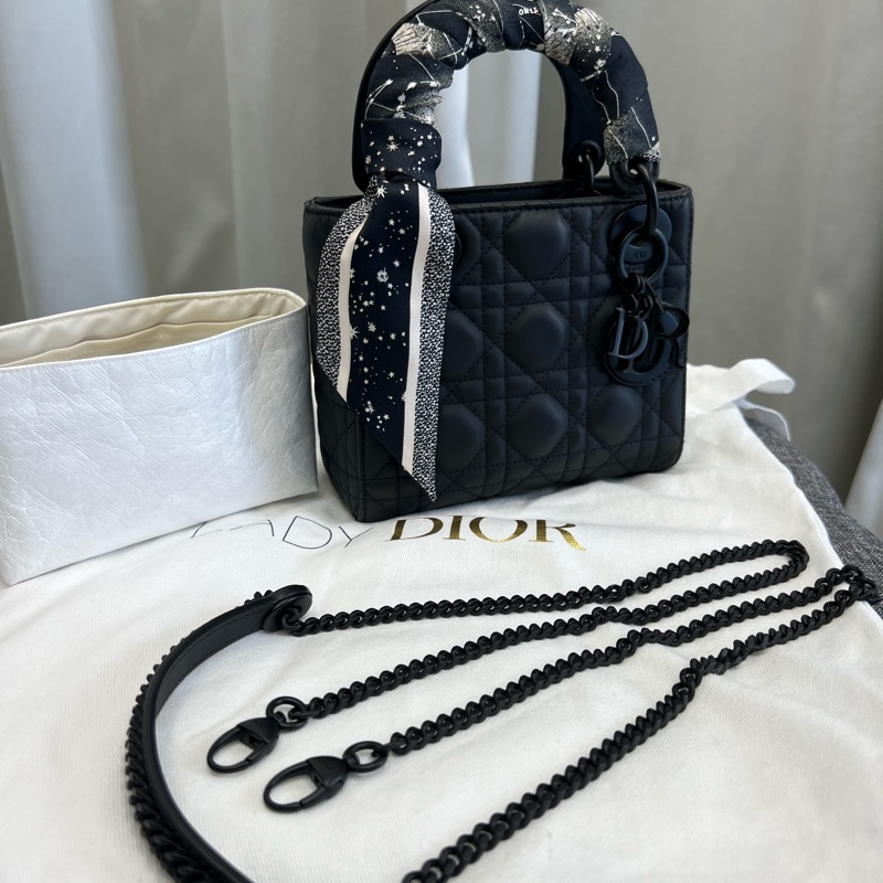 Dior Dior 迪奧Lady Dior Micro 3格籐格紋羊皮包-6