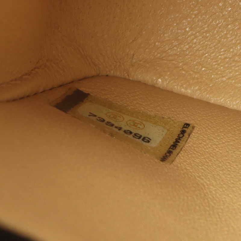 香奈兒 (CHANEL) Matelasse W 翻蓋肩背包 A01112 粒面小牛皮 米色 二手 女士-4