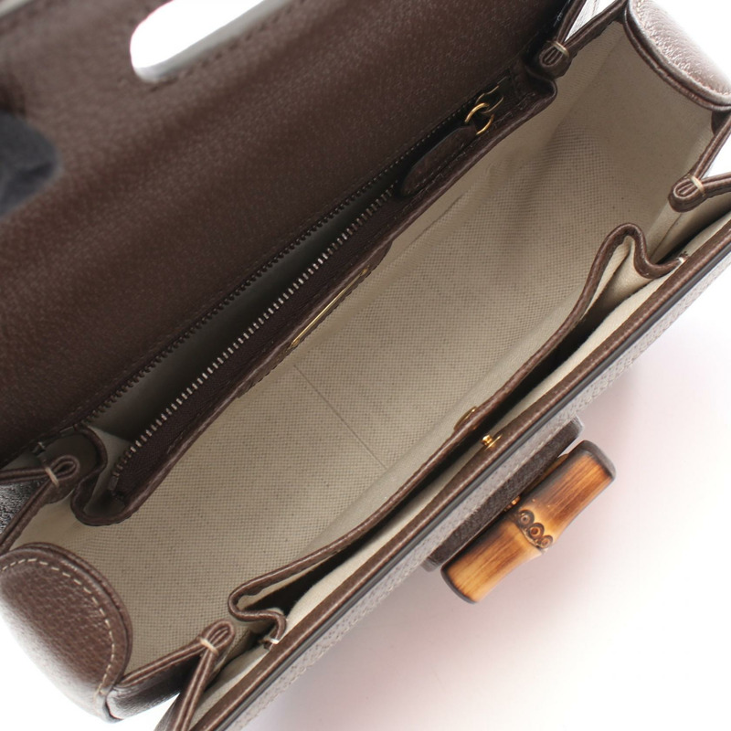 GUCCI MUSIC IS MINE 竹節單肩手提包 681173 帆布皮革 米棕色-2