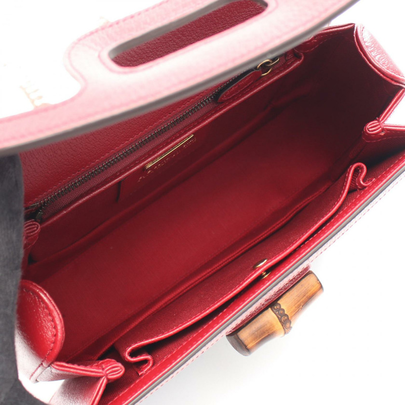 GUCCI MUSIC IS MINE 竹節單肩手提包 679632 帆布皮革 米色 波爾多紅-2