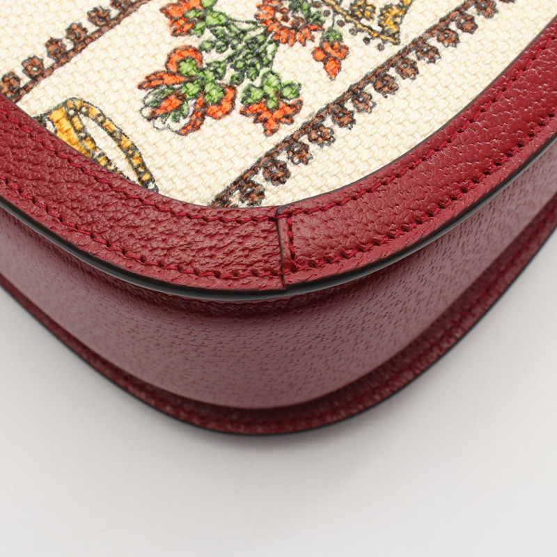 GUCCI MUSIC IS MINE 竹節單肩手提包 679632 帆布皮革 米色 波爾多紅-4