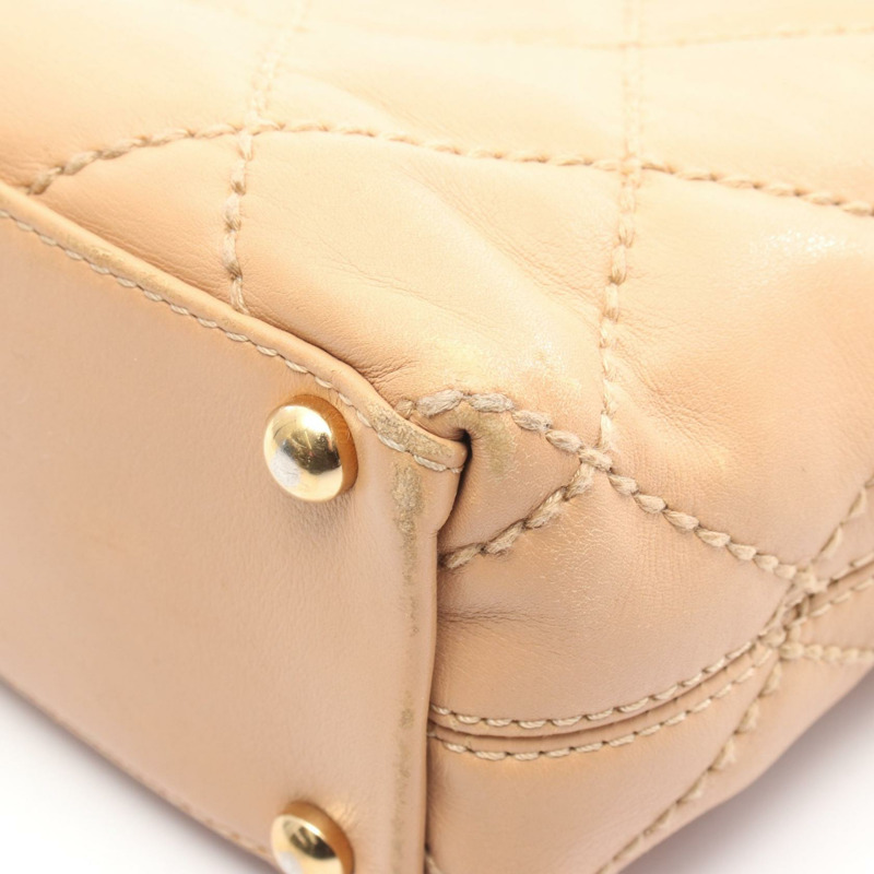 香奈兒 (CHANEL) 野性縫線托特手提包,米色皮革,金色五金,二手,女士 CC-9