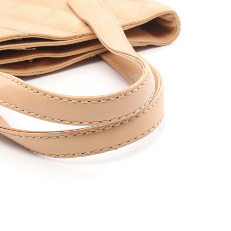 香奈兒 (CHANEL) 野性縫線托特手提包,米色皮革,金色五金,二手,女士 CC-12