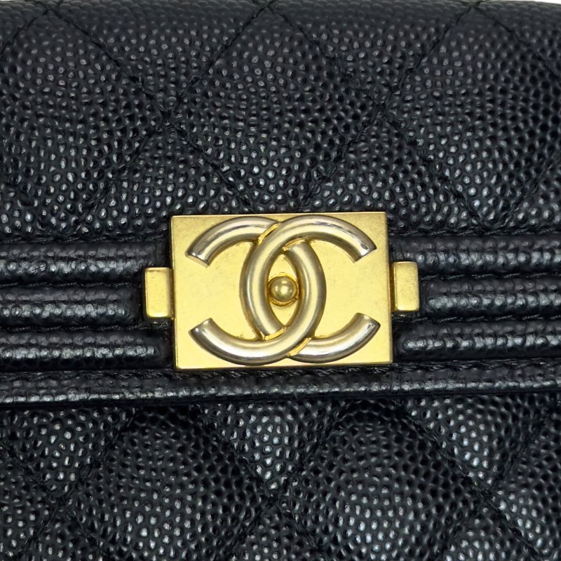 CHANEL Boy 荔枝皮 多摺 迷你銀包-3