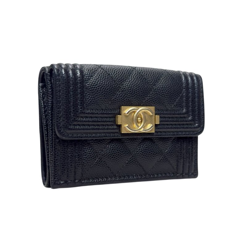 CHANEL Boy 荔枝皮 多摺 迷你銀包-4