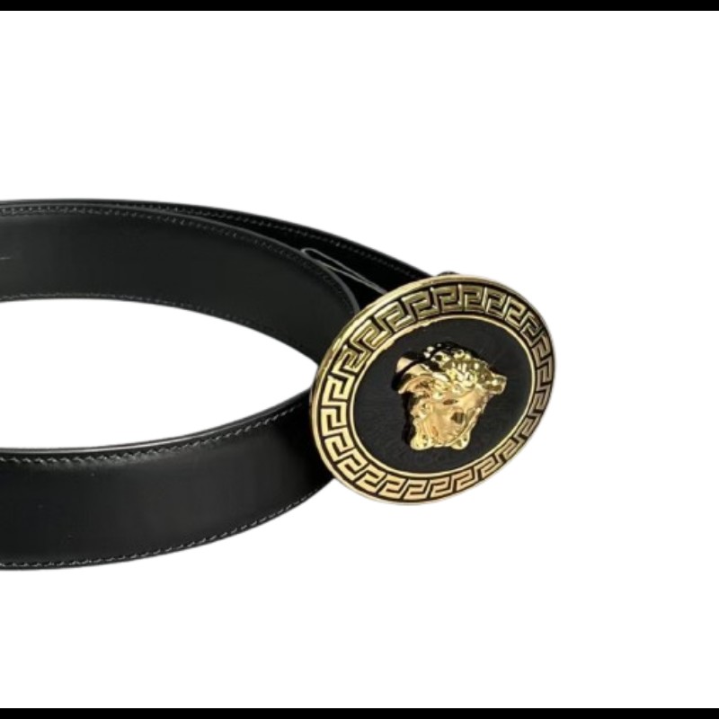 Versace 范思哲 Medusa 女神頭金扣皮革腰帶 95cm 男女同款-1