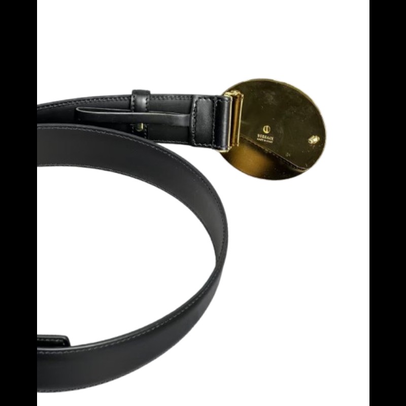 Versace 范思哲 Medusa 女神頭金扣皮革腰帶 95cm 男女同款-2