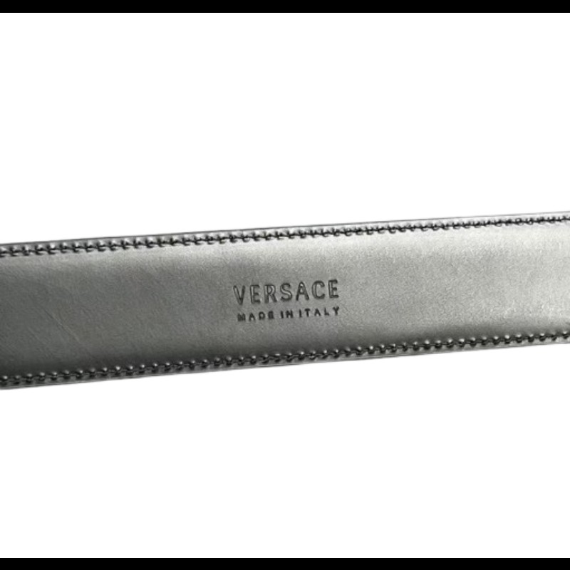 Versace 范思哲 Medusa 女神頭金扣皮革腰帶 95cm 男女同款-4