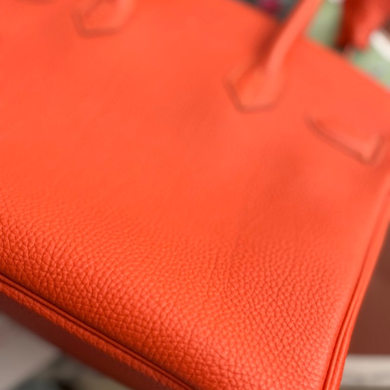 ::HERMES:: 9J橘 金釦 BIRKIN 30 柏金包30公分 手提包 公事包-13