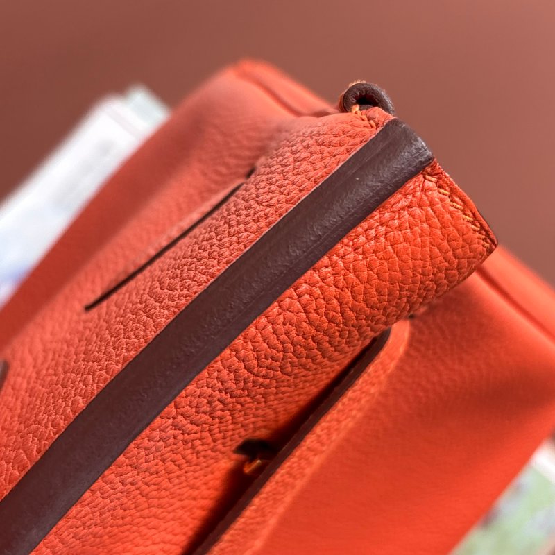 ::HERMES:: 9J橘 金釦 BIRKIN 30 柏金包30公分 手提包 公事包-20