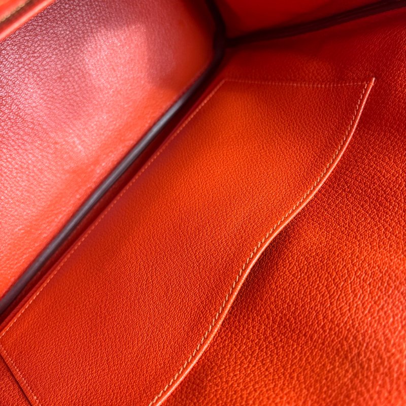::HERMES:: 9J橘 金釦 BIRKIN 30 柏金包30公分 手提包 公事包-23