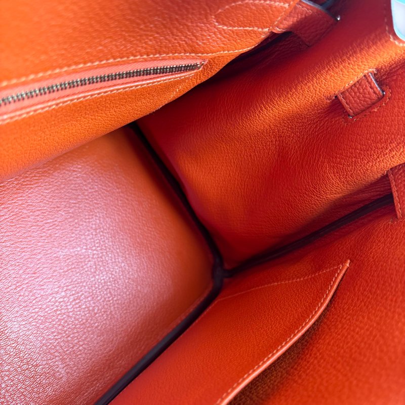 ::HERMES:: 9J橘 金釦 BIRKIN 30 柏金包30公分 手提包 公事包-26