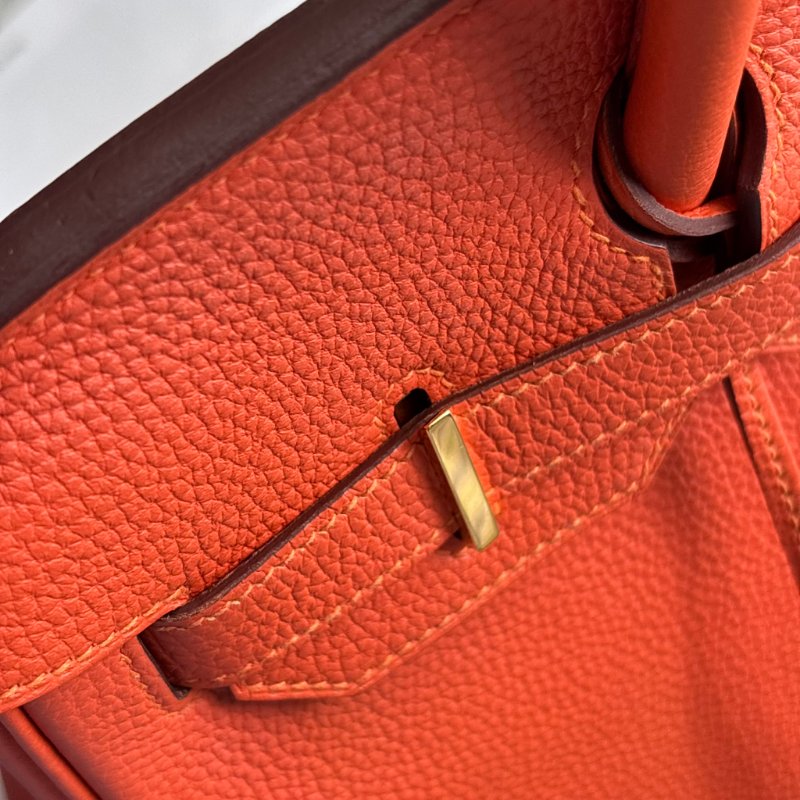 ::HERMES:: 9J橘 金釦 BIRKIN 30 柏金包30公分 手提包 公事包-30