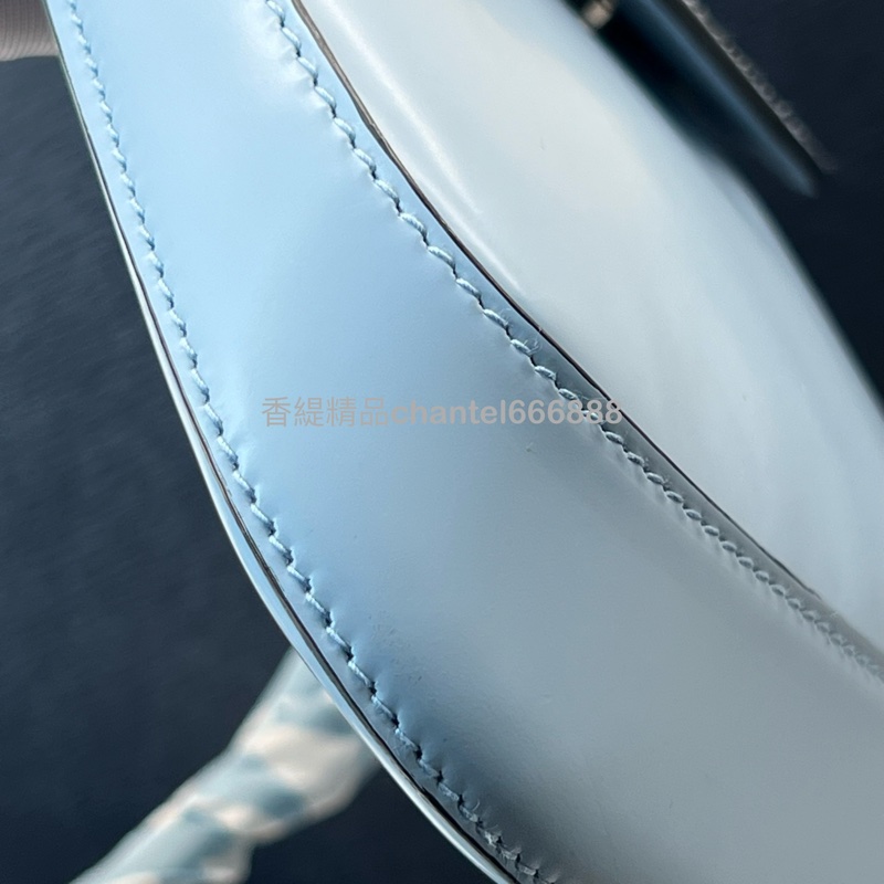 💗香緹國際精品💗 693 Prada Cleo 翻蓋單肩包 小號 水藍色 贈送原廠絲巾-5