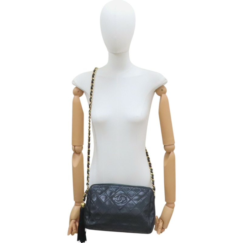 黑色牛皮 Vintage Tassel 相機包 肩背包【CHANEL 香奈兒】-12