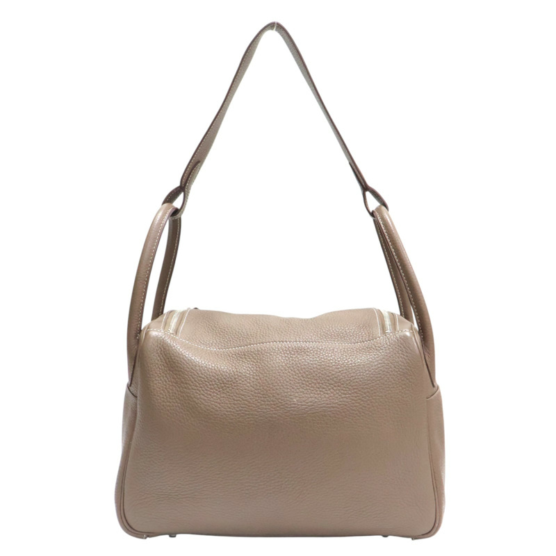 大象灰色 Taurillon牛皮 Lindy 30 肩背包 □Q刻 銀扣【HERMES 愛馬仕】 □Q/Etoupe-1