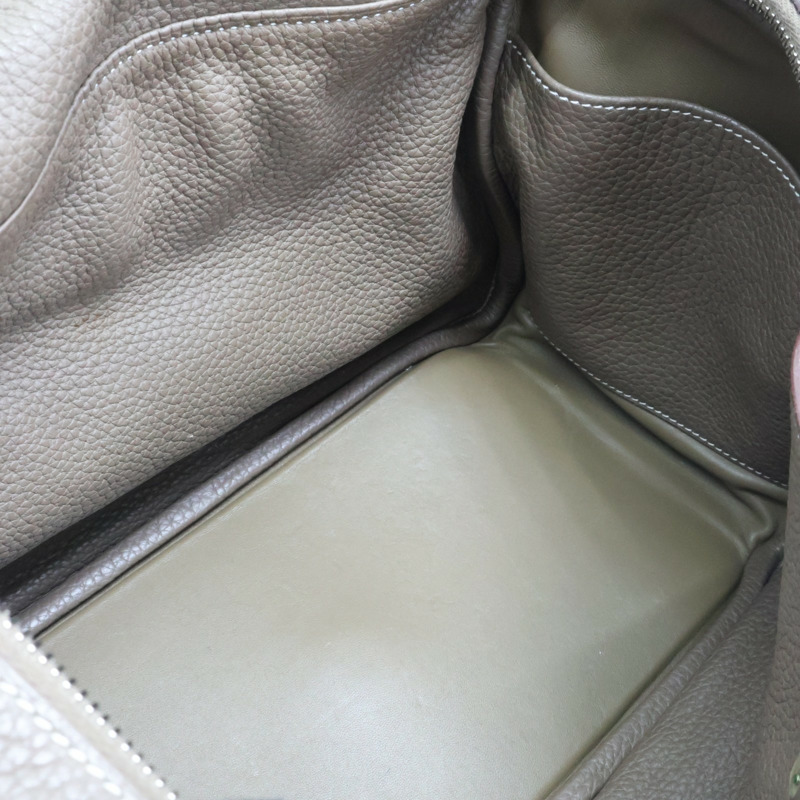 大象灰色 Taurillon牛皮 Lindy 30 肩背包 □Q刻 銀扣【HERMES 愛馬仕】 □Q/Etoupe-4