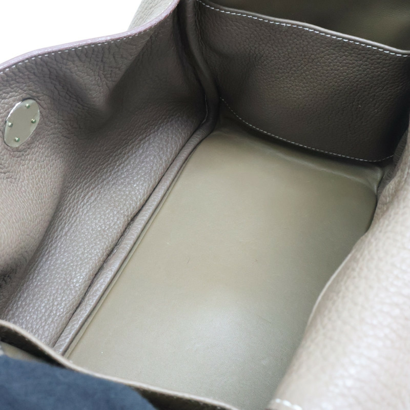 大象灰色 Taurillon牛皮 Lindy 30 肩背包 □Q刻 銀扣【HERMES 愛馬仕】 □Q/Etoupe-5