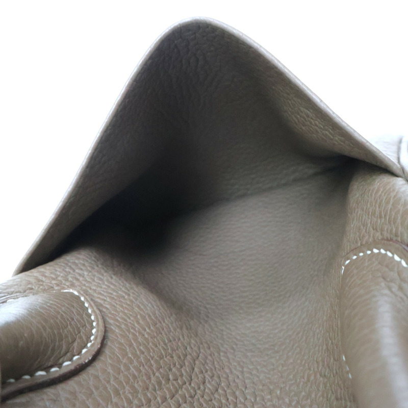 大象灰色 Taurillon牛皮 Lindy 30 肩背包 □Q刻 銀扣【HERMES 愛馬仕】 □Q/Etoupe-6