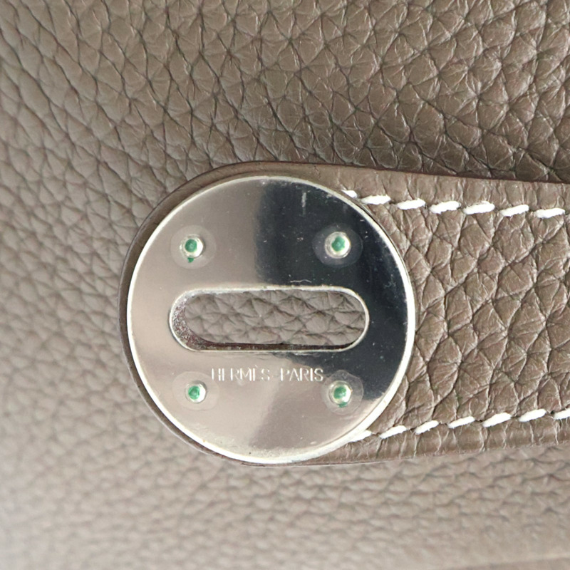 大象灰色 Taurillon牛皮 Lindy 30 肩背包 □Q刻 銀扣【HERMES 愛馬仕】 □Q/Etoupe-10