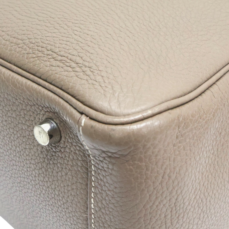 大象灰色 Taurillon牛皮 Lindy 30 肩背包 □Q刻 銀扣【HERMES 愛馬仕】 □Q/Etoupe-13