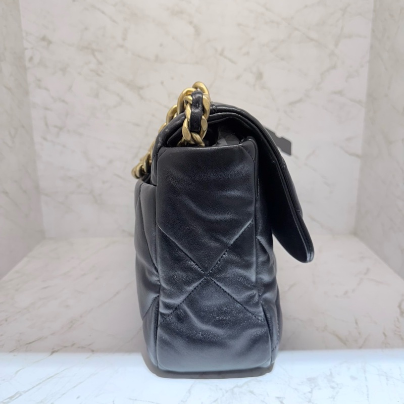 CHANEL19BAG黑色金釦30CM/晶片-3