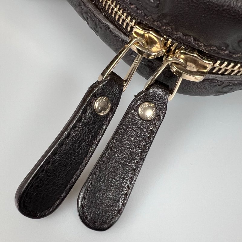 GUCCI 201480 咖皮革滿板壓紋公事包-8