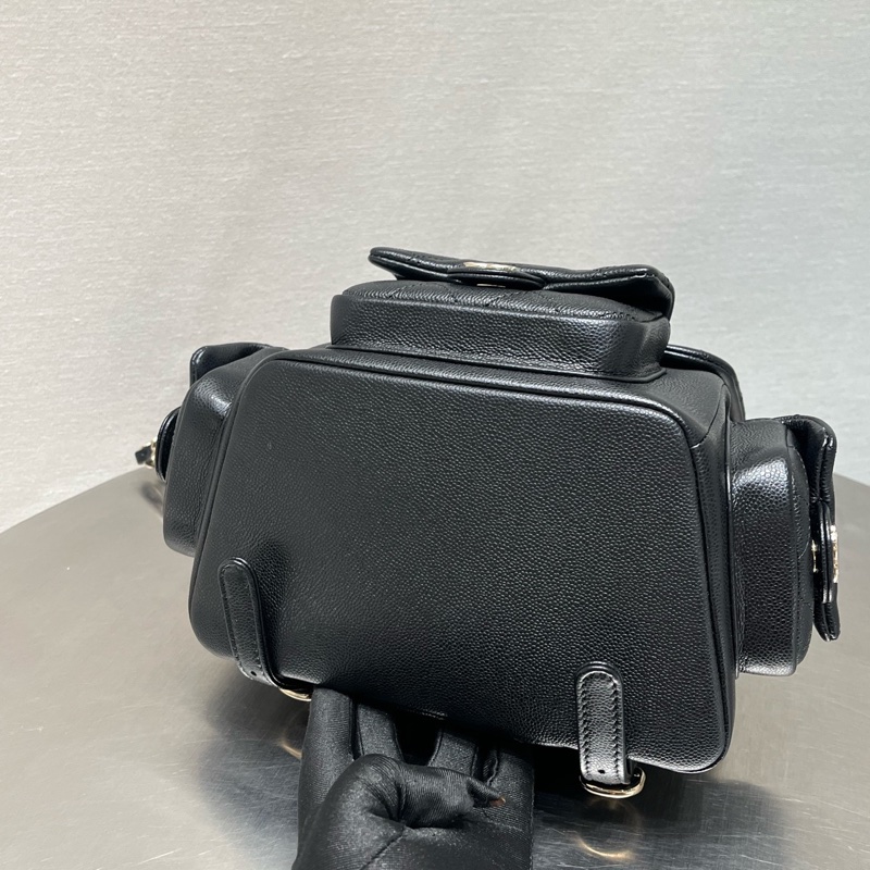 香奈兒/Chanel 炸藥包 大號（19.5*21.5*12）黑色荔枝牛皮淡金扣 芯片-5