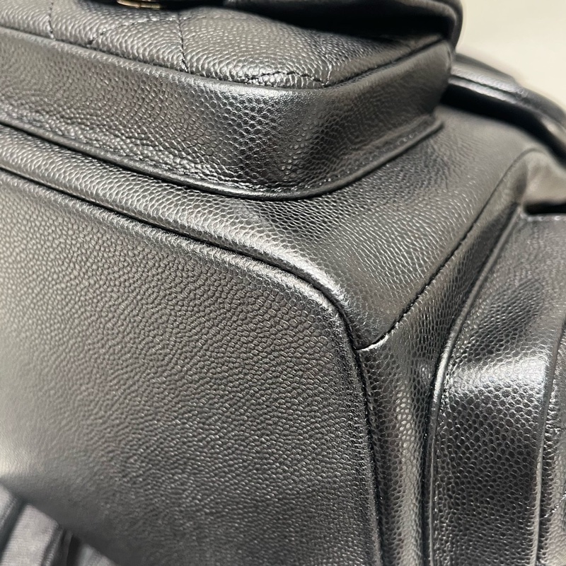 香奈兒/Chanel 炸藥包 大號（19.5*21.5*12）黑色荔枝牛皮淡金扣 芯片-6