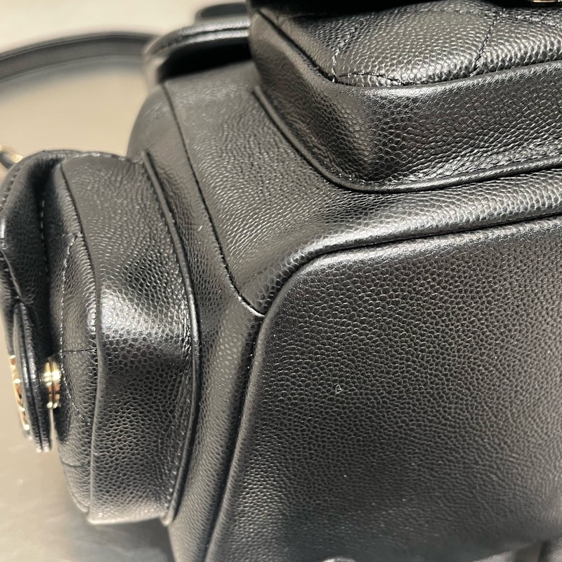 香奈兒/Chanel 炸藥包 大號（19.5*21.5*12）黑色荔枝牛皮淡金扣 芯片-7