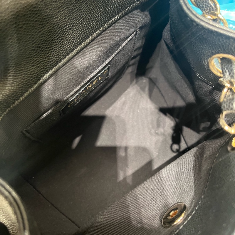 香奈兒/Chanel 炸藥包 大號（19.5*21.5*12）黑色荔枝牛皮淡金扣 芯片-8