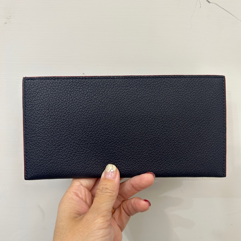 LV 海軍藍牛皮壓紋三合一信封鏈包M64099-14