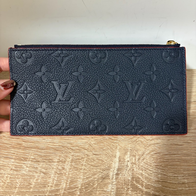 LV 深藍牛皮壓紋三合一斜背鏈包M64099-12