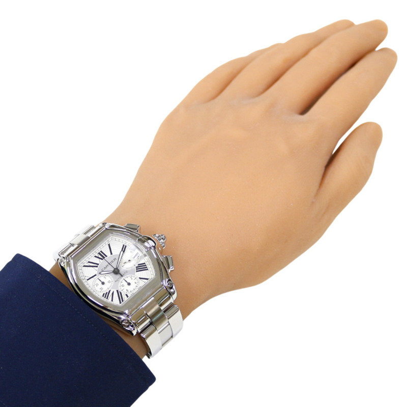 卡地亞 Roadster 計時腕錶，不鏽鋼材質，2618 自動上鍊機芯，已翻新，男士款-1