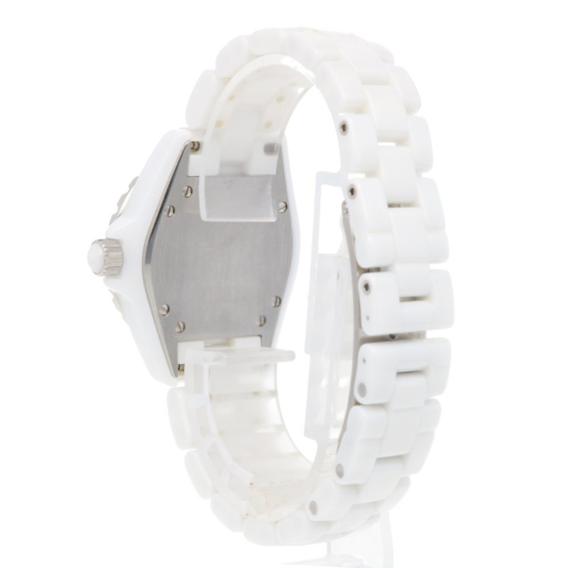 香奈兒 J12 女士腕錶，白色陶瓷 H1181 石英機芯，粉紅藍寶石錶圈-4