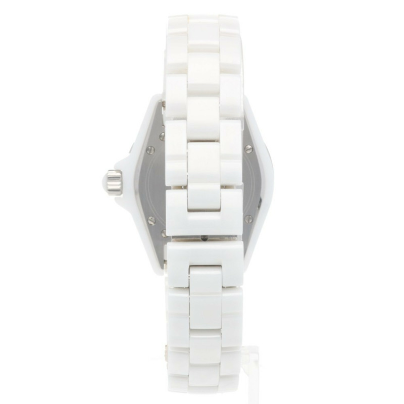 香奈兒 J12 女士腕錶，白色陶瓷 H1181 石英機芯，粉紅藍寶石錶圈-5