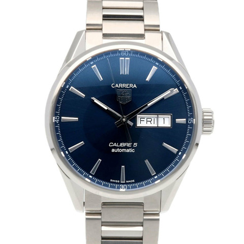 TAG Heuer 豪雅卡萊拉 Calibre 5 腕錶，不銹鋼 WAR201E 自動機械錶，已翻新，男士 HEUER