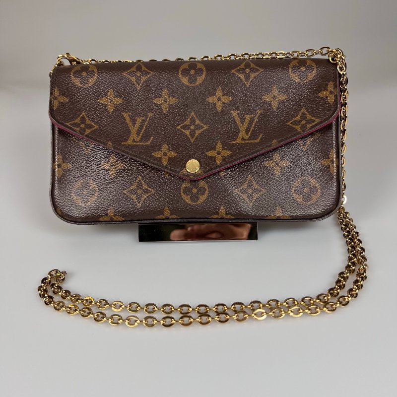 LV M61276/晶片款 老花信封三合一包-0