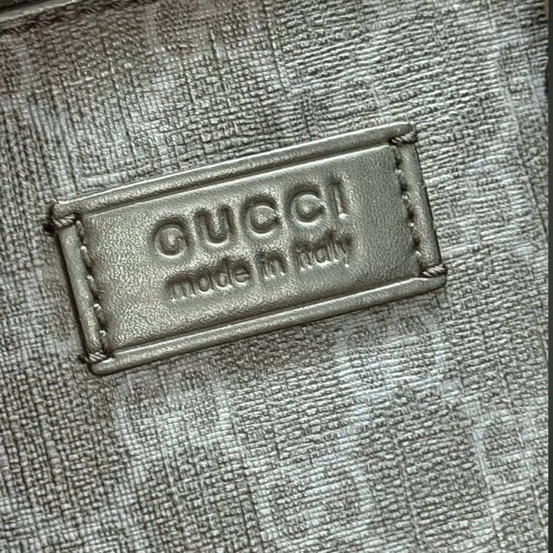 Gucci經典老花條紋織帶手提/斜背公事包-4