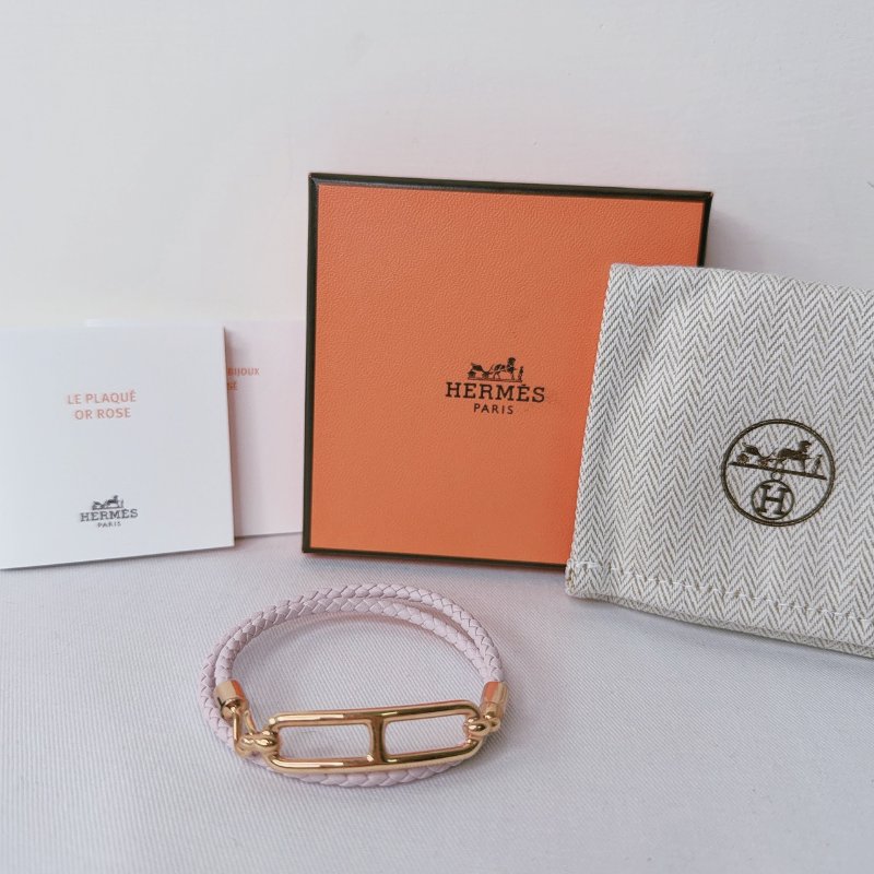 HERMES 全新Roulis豬鼻編織雙圈手環-0