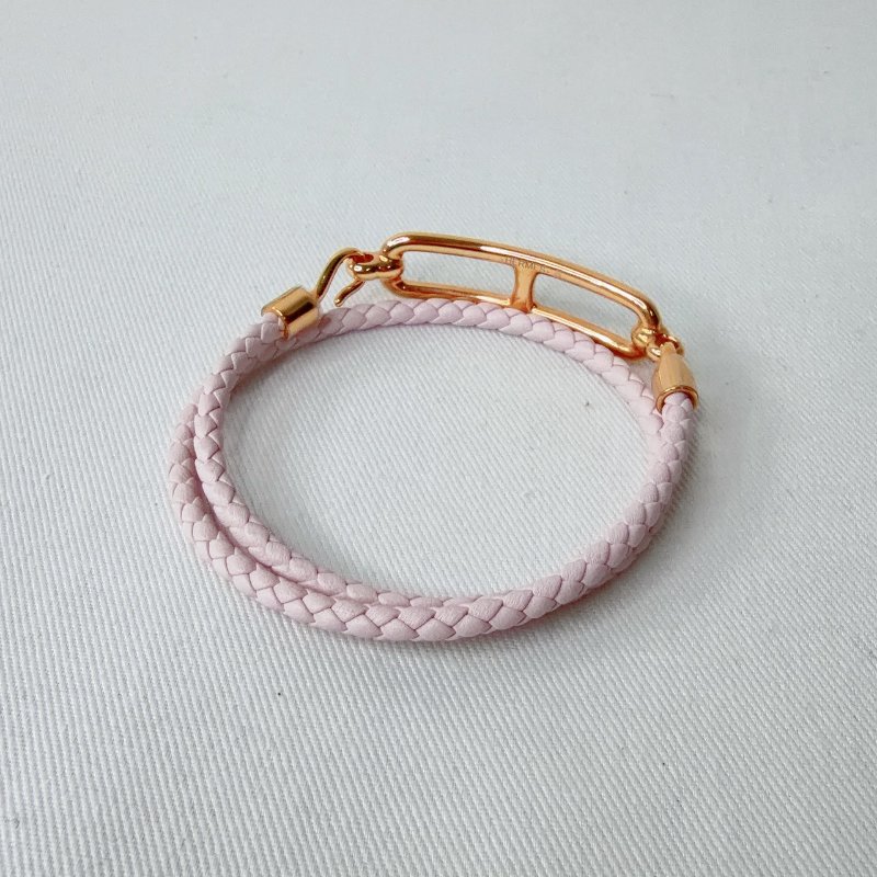 HERMES 全新Roulis豬鼻編織雙圈手環-3