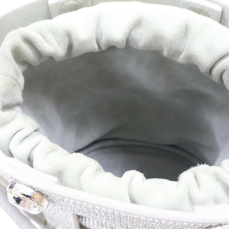 銀色 水鑽 皮革 水桶包 兩用包【Salvatore Ferragamo 菲拉格慕】-4