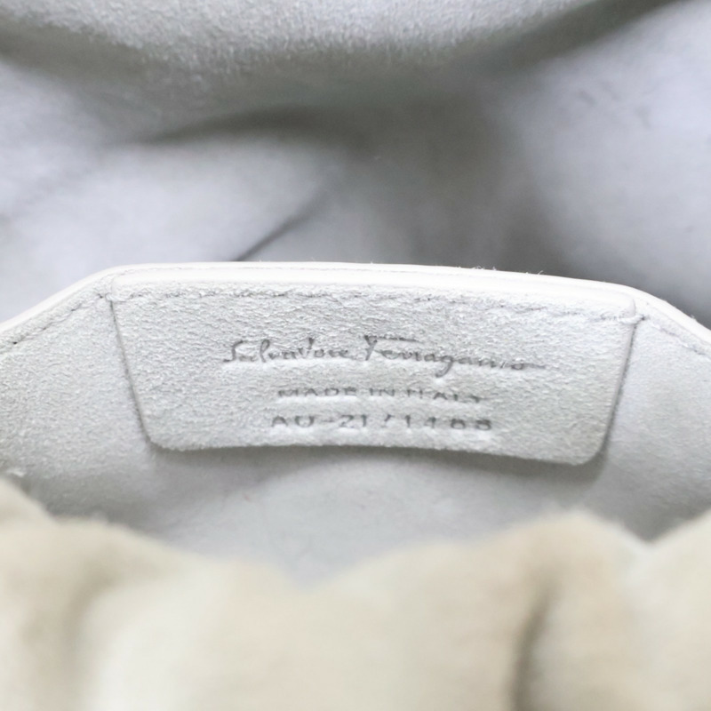 銀色 水鑽 皮革 水桶包 兩用包【Salvatore Ferragamo 菲拉格慕】-7