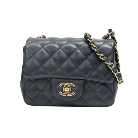 黑色羊皮 COCO Mini 肩背包 金扣【CHANEL 香奈兒】 A35200