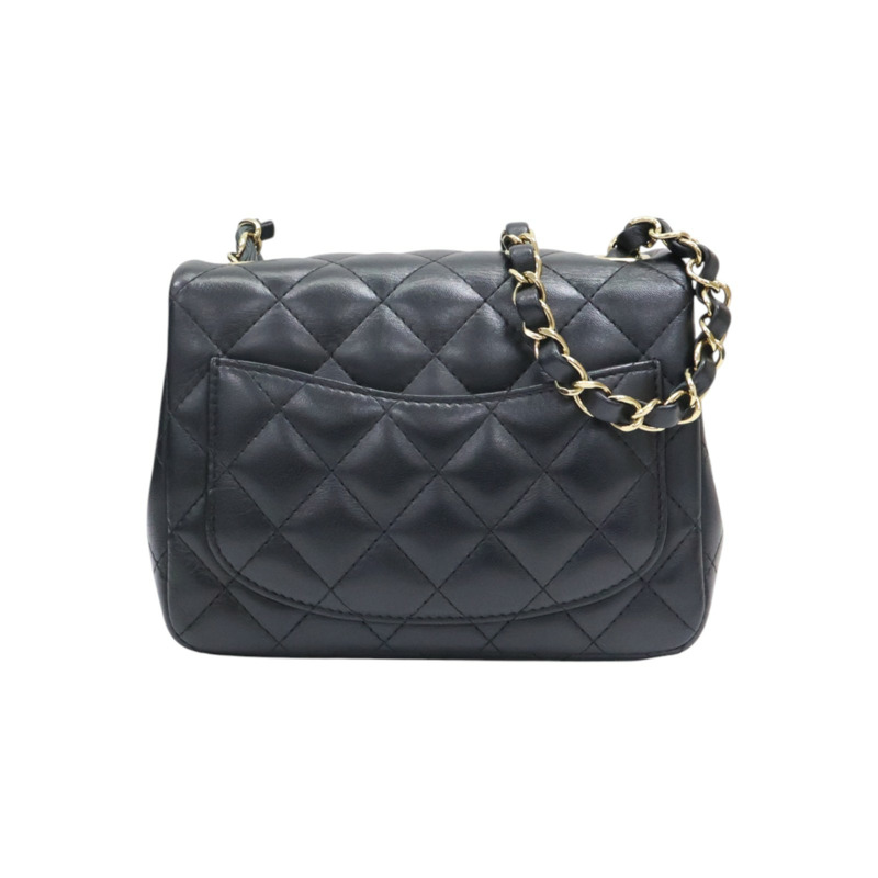 黑色羊皮 COCO Mini 肩背包 金扣【CHANEL 香奈兒】 A35200-1
