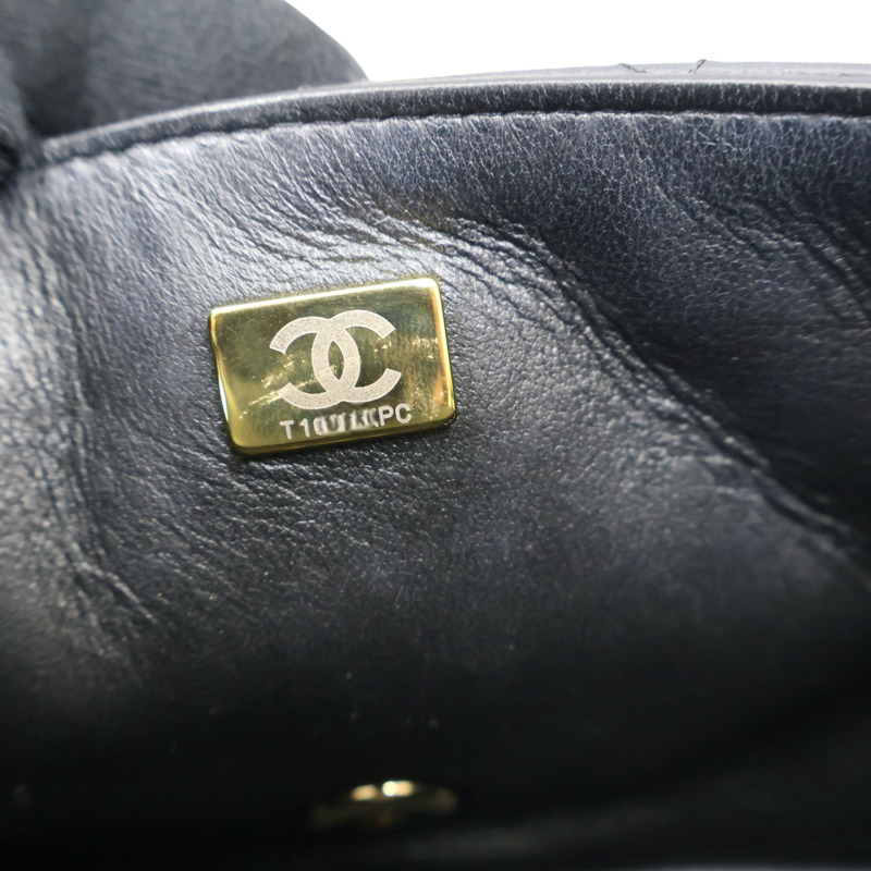 黑色羊皮 COCO Mini 肩背包 金扣【CHANEL 香奈兒】 A35200-6