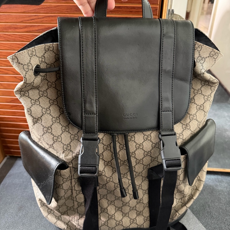 Gucci雙肩老花後背包-0