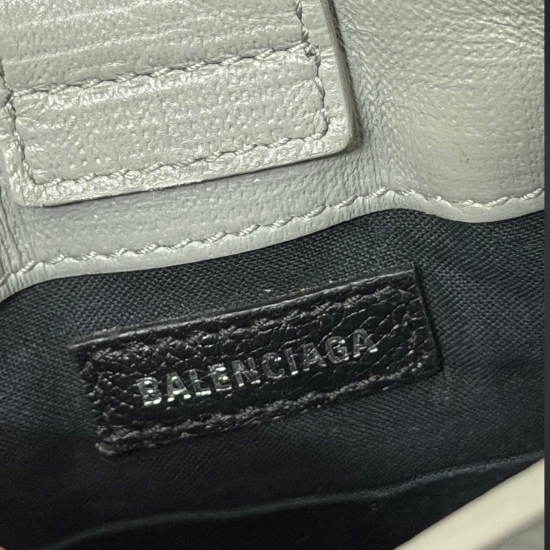 巴黎世家 LOGO兩用迷你紙袋包(灰)-8