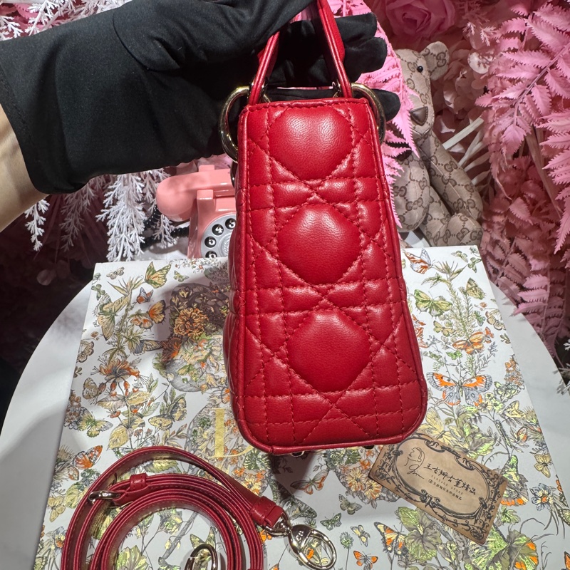 Dior 紅金黛妃包mini/王吉娜古董精品-2