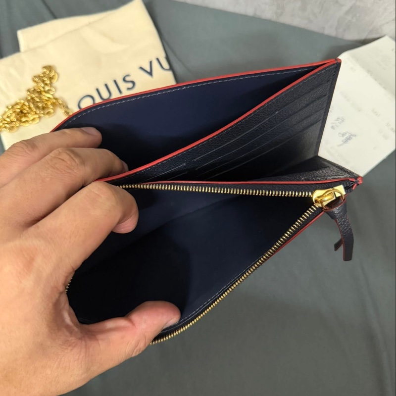 Lv深藍壓紋三合一鏈條包-14